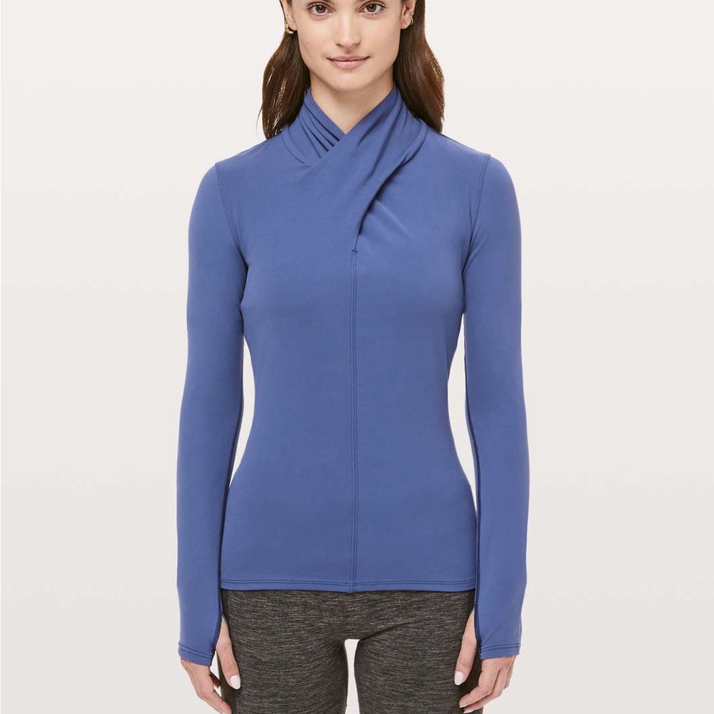 Lululemon Ethereal Long Sleeve Gatsby Blue size 4